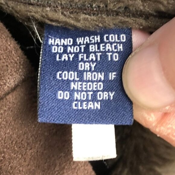 Chaps Womens Peacoat Jacket Medium Brown Faux Suede Toggle Coat Hooded Retro - Picture 6 of 10